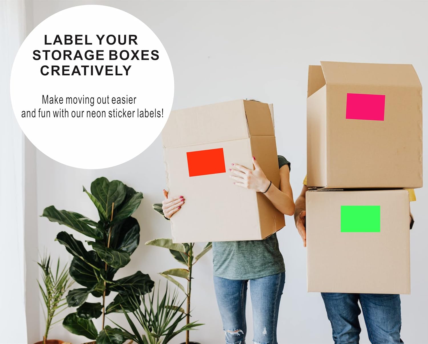 Hybsk 3 x 5 inch Rectangular Inventory Labels Permanent Fluorescent Color Code Organizer Labels (5 Colors) - Image 6