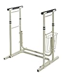 Essential Medical Supply's Height Adjustable Standing Toilet Safety Rail - Sturdy Frame with Foam Handles for Elderly and Seniors, Perfect for Added Safety and Support While Using The Toilet