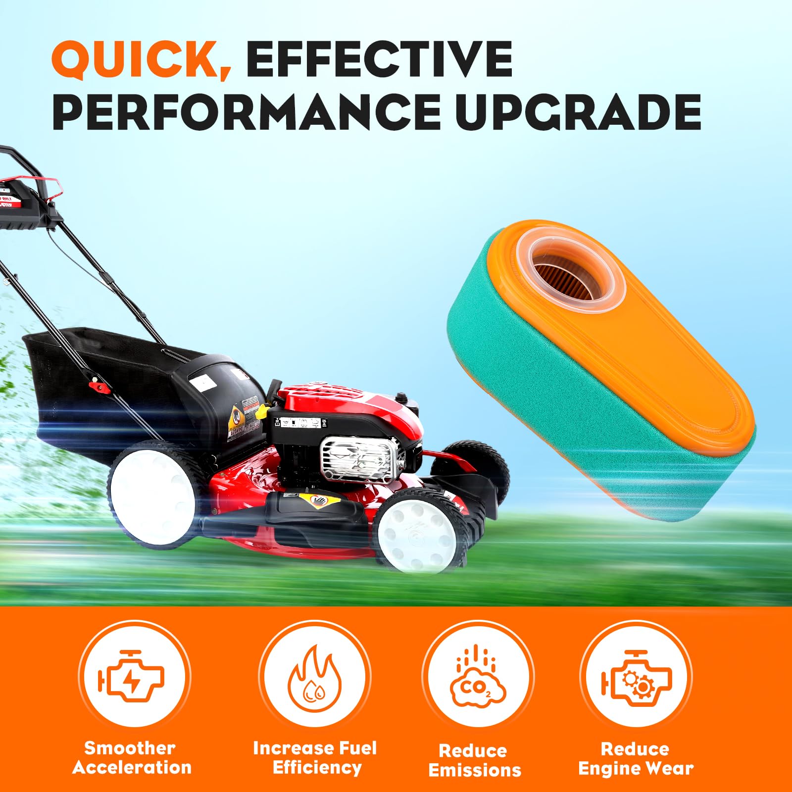 ZLKSKER 1 Stück 795066 Luftfilter Mit Vorfilter, Ersatz Für B&S 775 775EX 800 800E 825E 850 850E 875EX 950E Serie Motor, Passend Für Rasenmäher, Luftfilterelement