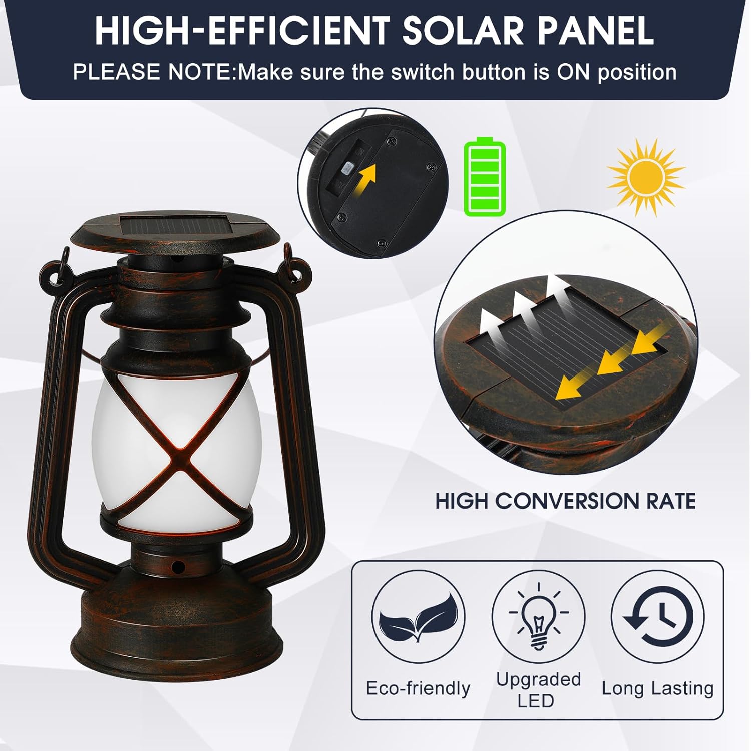 VIHOSE 6 Pcs Solar Lanterns Outdoor Waterproof Flickering Flame Hanging Lights Small Solar Lamps 5'' x 3.5'' for Garden Decor Yard Patio Porch Camping(Retro)