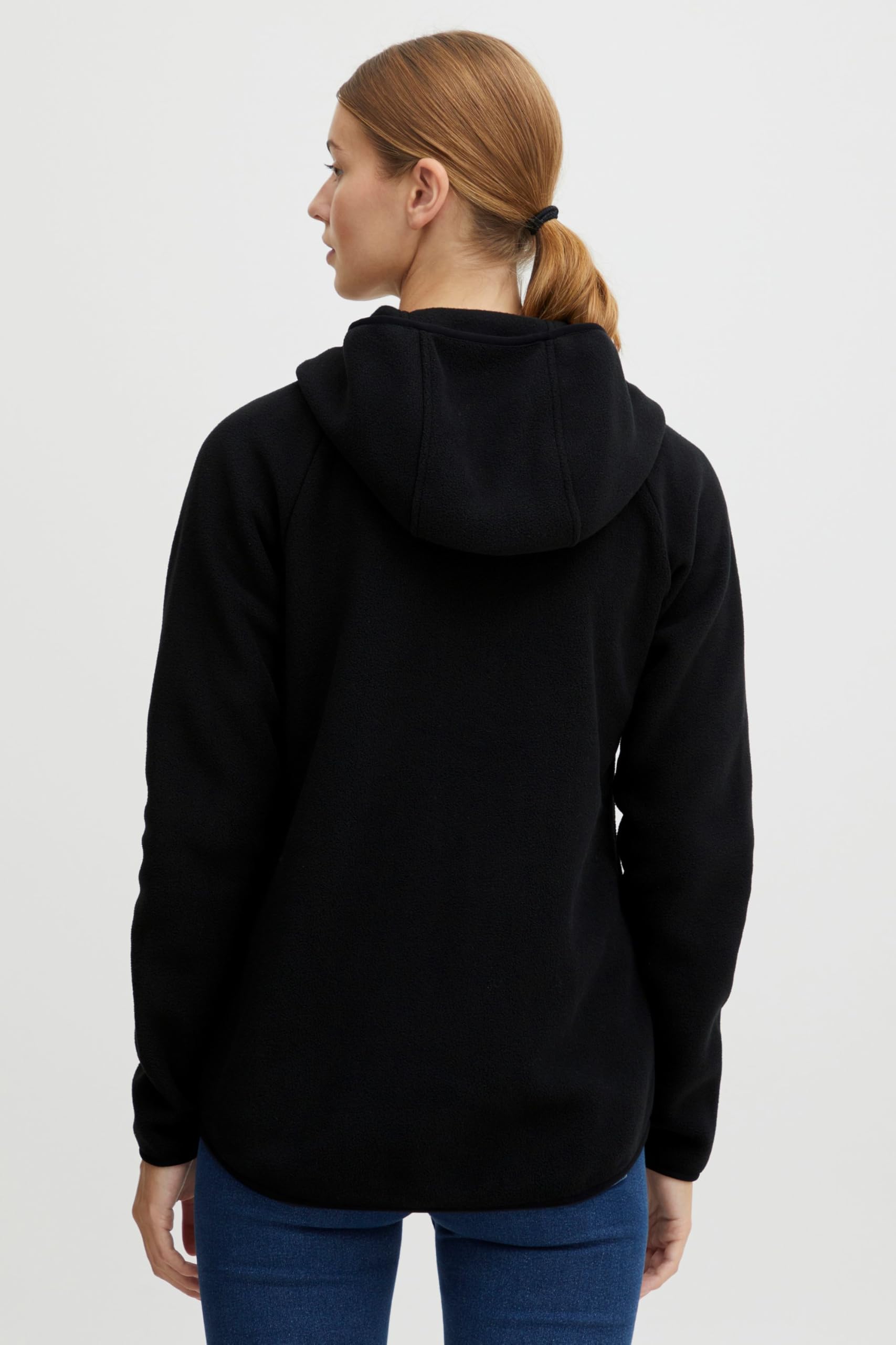 OXMO OXFinja Damen Fleecejacke Sweatjacke Jacke mit Kapuze Reißverschlusstaschen Regular fit