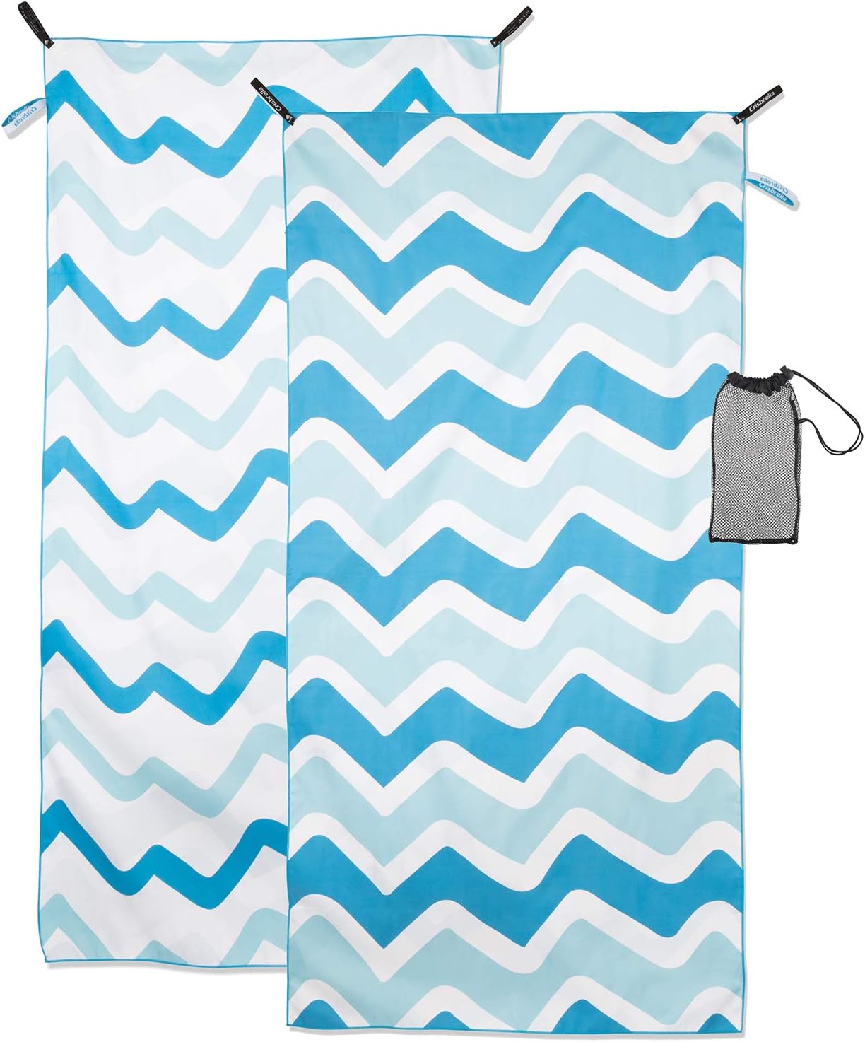 Crisbrella Double Sided Microfiber Beach Towel - Oversized 31" x 63", Ultra Soft, Super Absorbent, Quick Dry For Travel-Beach, Lake, Pool, Outdoor Comfort Compact And Portable Beach Blanket