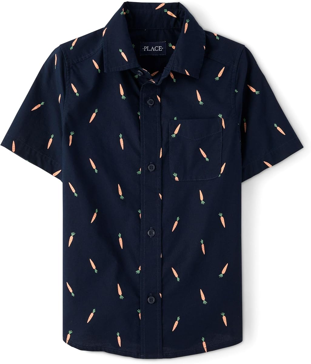 Camisa con botones de manga corta para niños