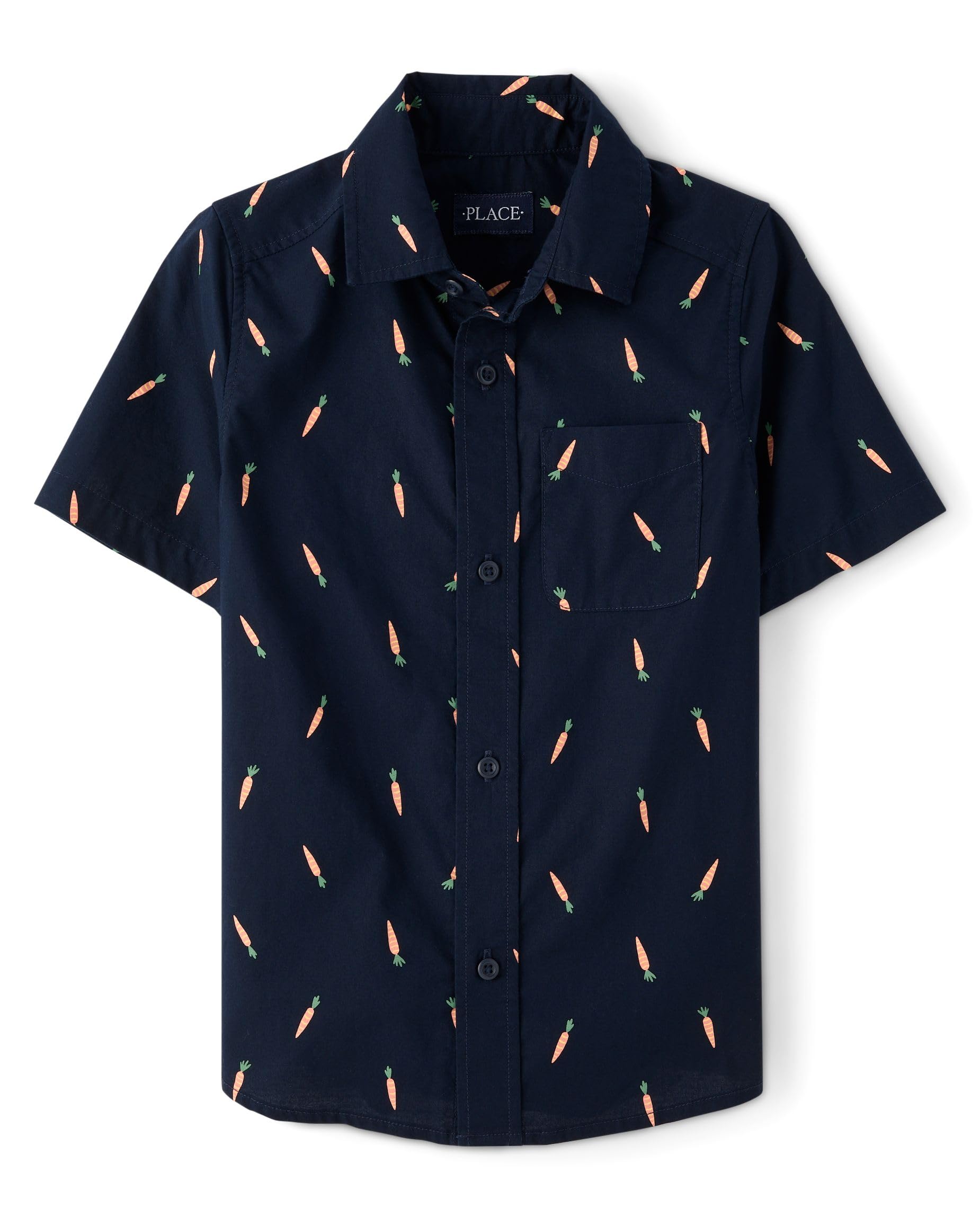 The Children's Place boys Short Sleeve Button Up Shirt - 4