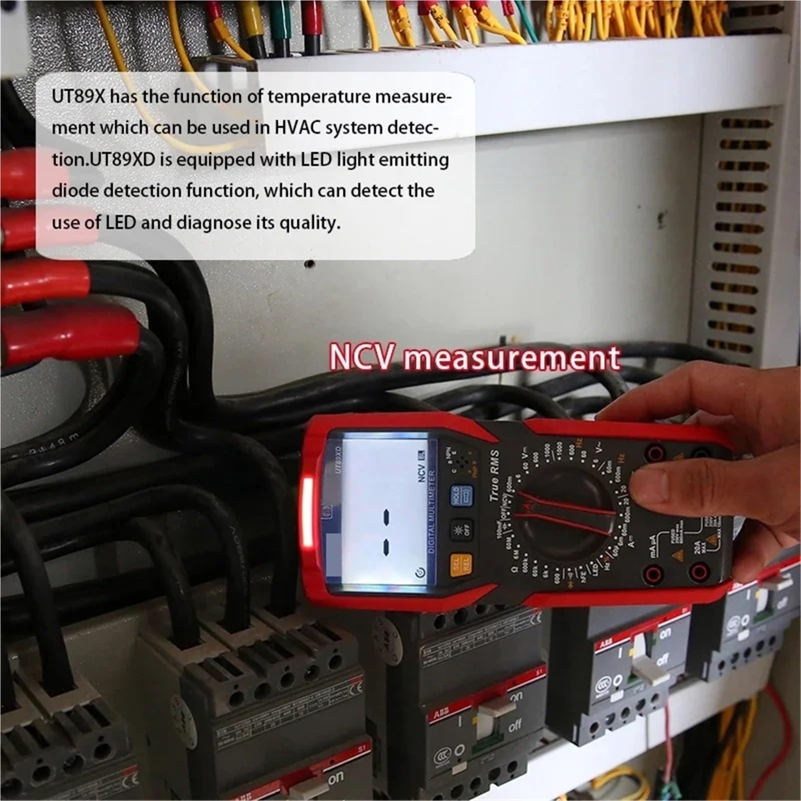 Multímetro Digital, Multímetro digital profesional UT89X UT89XD True RMS NCV 20A Corriente CA CC Voltímetro Probador de resistencia de capacitancia(UT89X)
