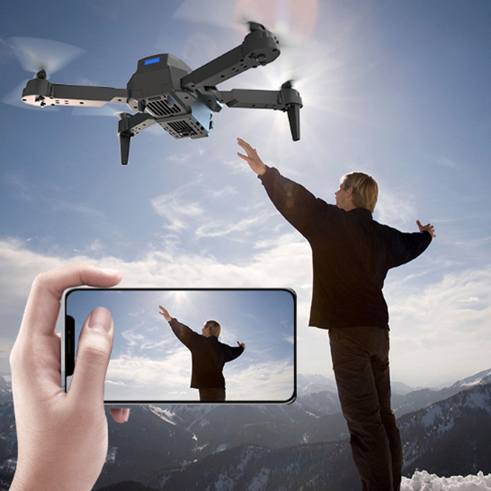 Drone Camera 4k aérienne e525pro 3 batteries télécomman avec double caméra hd quadrirotor photographique et vidéo