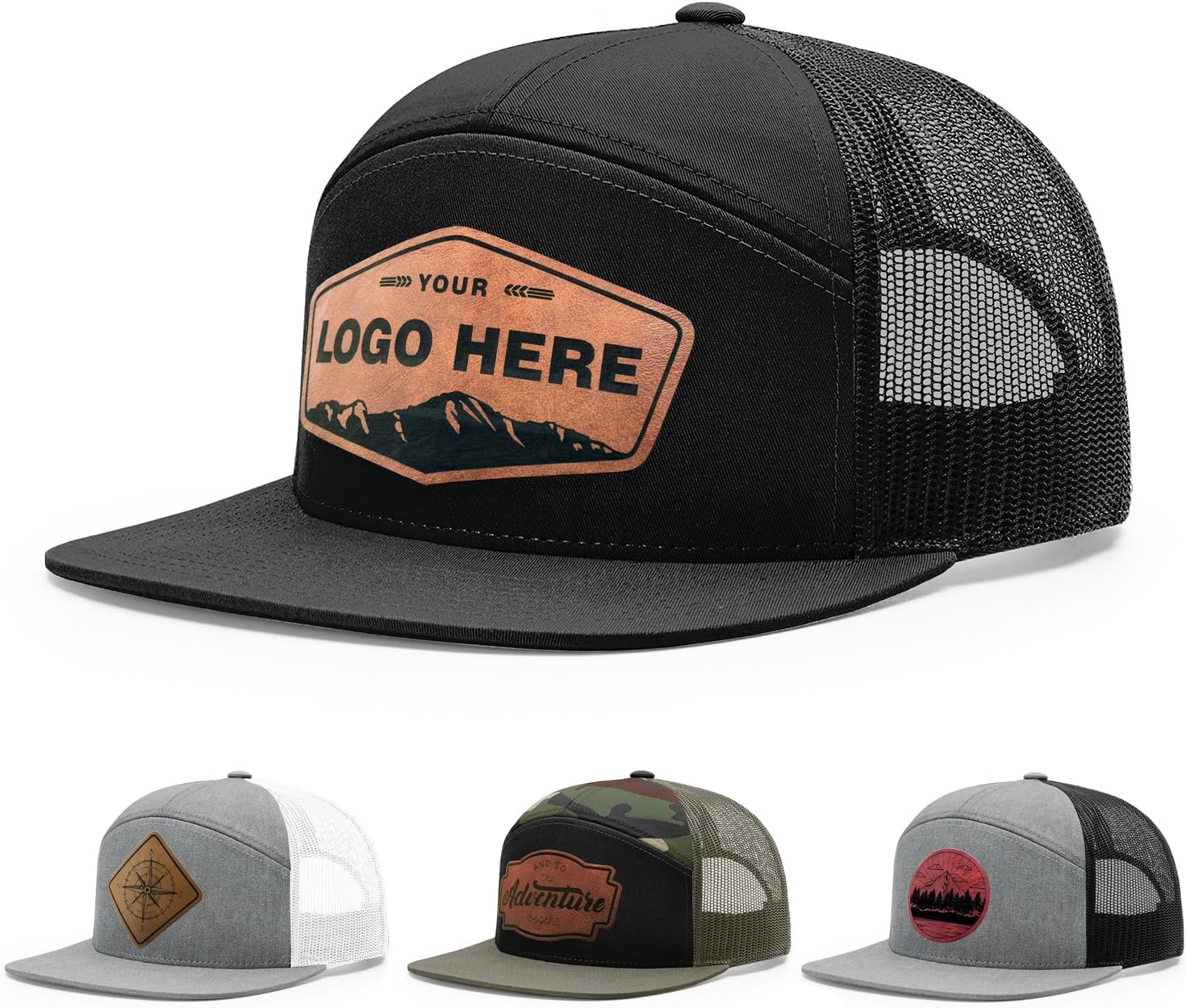 Personalized Custom 168 Style Trucker Leather Patch Hat for Men & Women