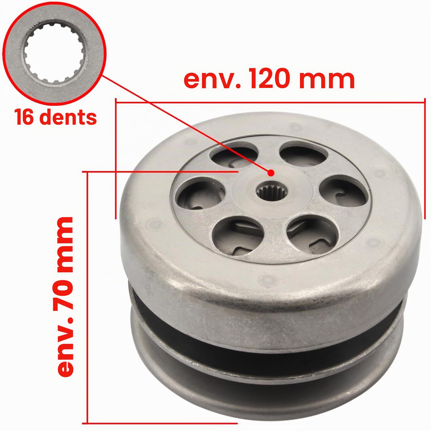 Area1 Ensemble variateur + embrayage 110 mm pour scooter 50cc 2-temps – Compatible ATU Explorer Race GT50, Race 2, Speed Iron, Hi Spin, GE Candy, Classic, Commodo, Cracker, Jump, K50, Kallio, Twister