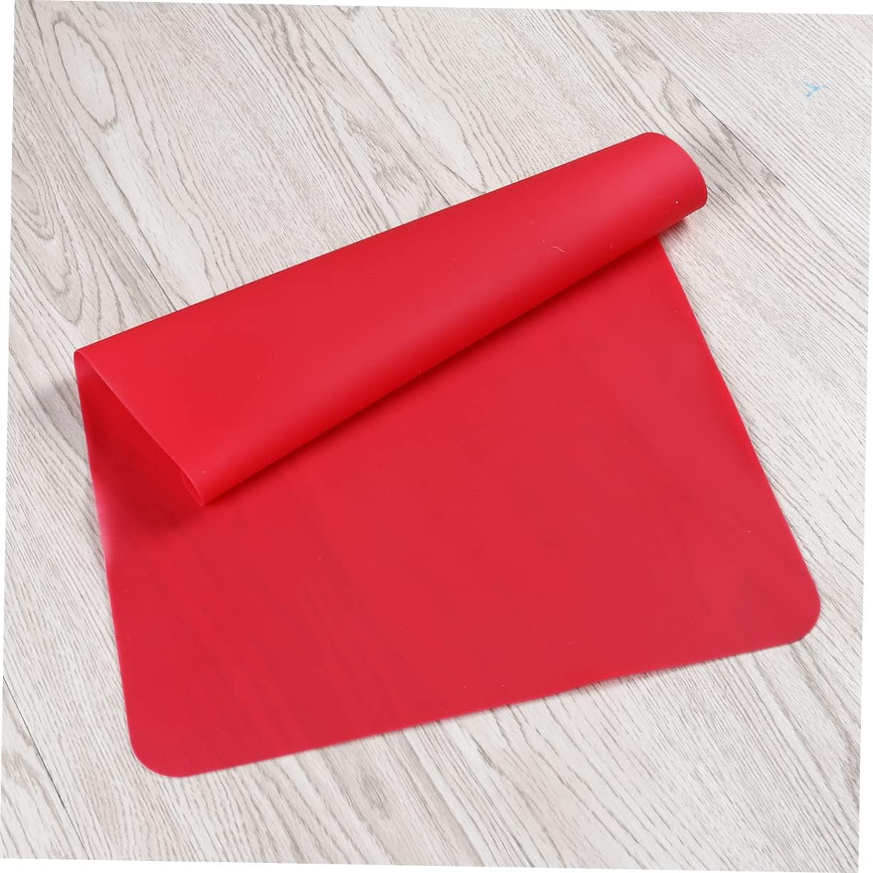 SOLUSTRE Waterproof Heat Resistant Silicone Cup and Bowl Mat Non-Slip Table Protector for Kitchen and Dining 1-Piece Red Pad