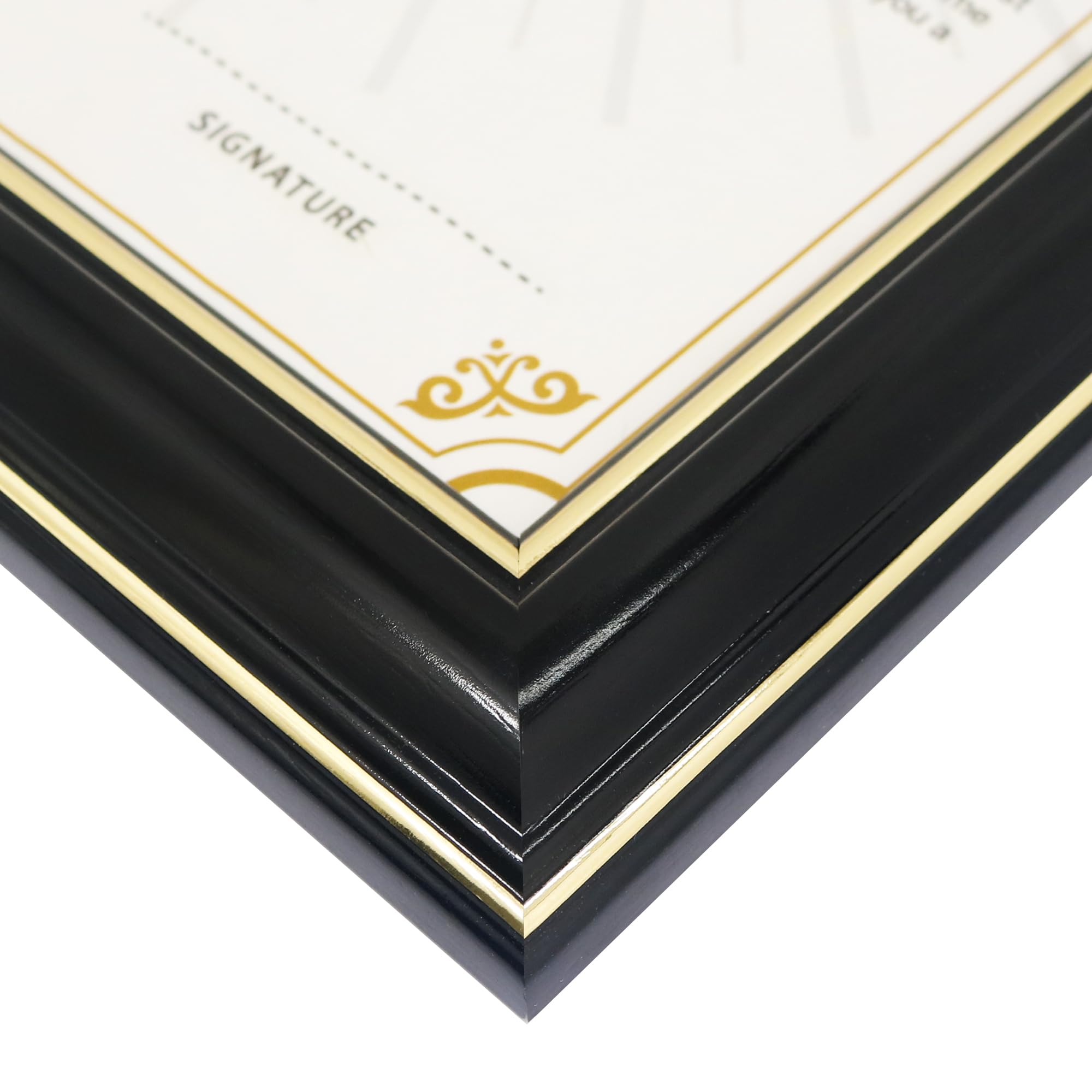 GraduationMall A4 Certificate Frame Diploma Frame Document Picture Holder Solid Wood Real Glass for Wall Tabletop Display Black - Image 4