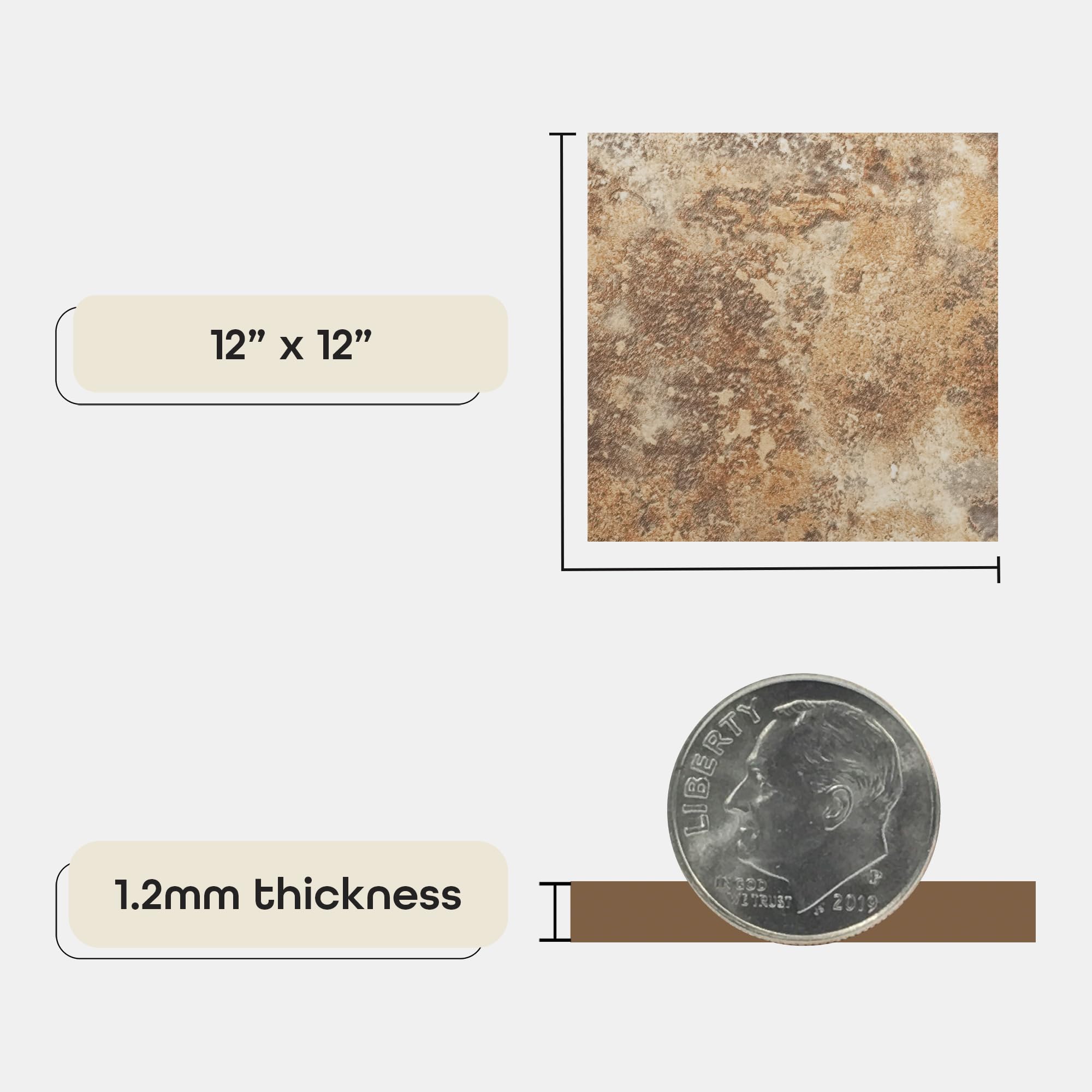 Achim Home Furnishings STT1M42320 Lot de 12 dalles de sol autocollantes en vinyle Granite Sterling - 20 dalles de sol - 20 m²