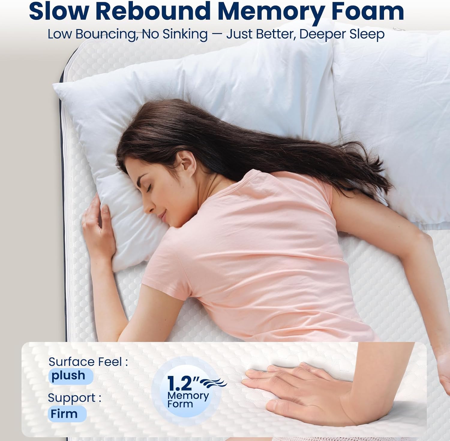 KINGJERRY Twin XL Air Mattress with Built-in Pump, 18" Raised Foam Topper Inflatable Mattress, 80" Length, Washable Silk-Feel Cover, 48Hr Leak-Proof, Supports 500lbs, 2 Min Fast Inflate for Home&Guest - Image 3