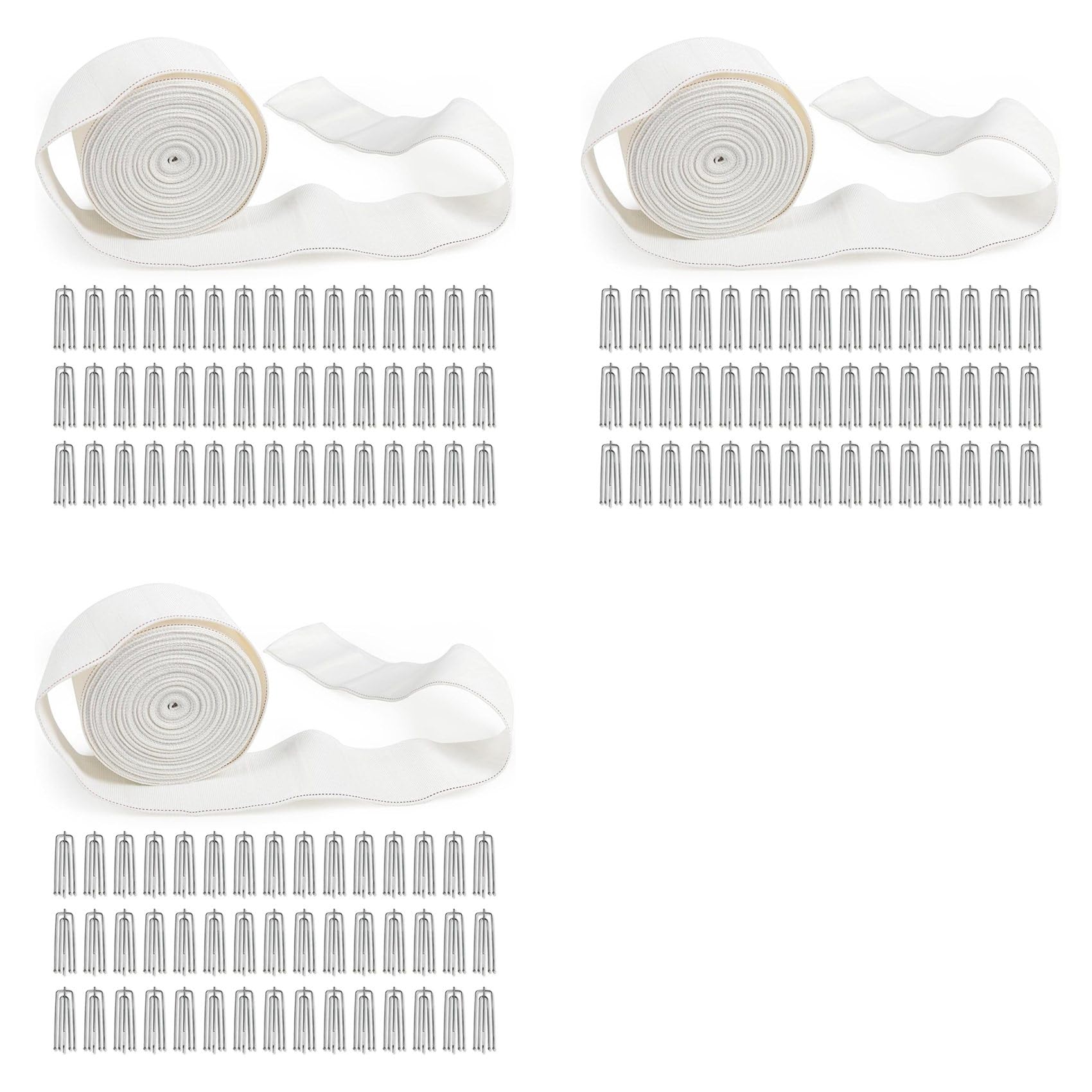 Hndhbfgrt 3X Curtain Pleat Tape, 10 Meters/11 Yards Pleater Tape for Curtains with 30 Pcs 4 Prongs Curtain Pleat Hooks for Drapes