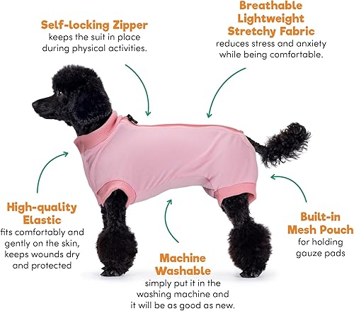 Miniatura 2 de BENCMATE Traje de recuperación para perros  Mameluco para después de la cirugía, camisa profesional de recuperación con cremallera para mascotas con