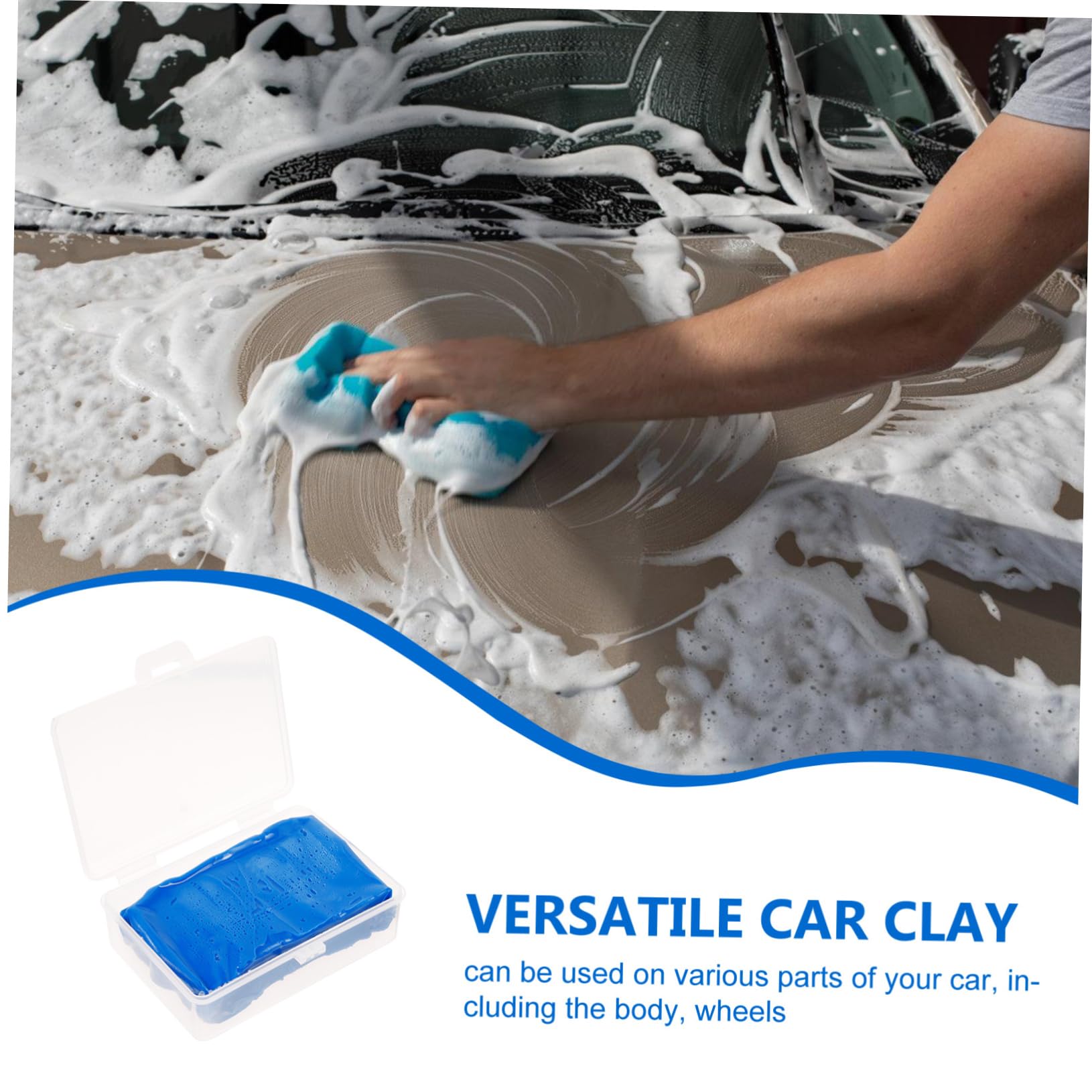 ULTECHNOVO Barre Argile Nettoyante pour Voiture Outil De Nettoyage Automobile De Pâte De Décontamination Nettoyage des De Carrosserie Roues Et Vitres