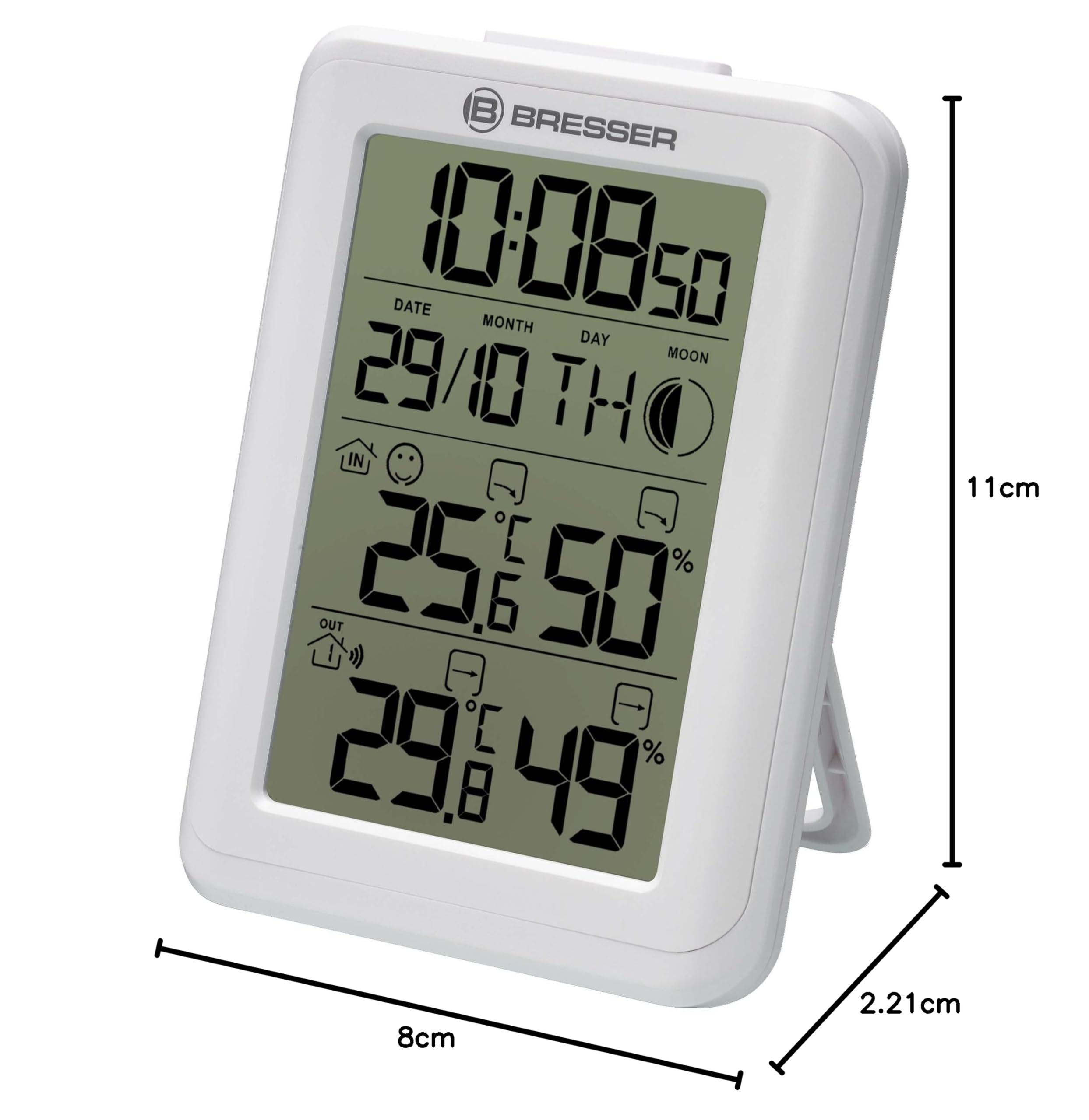 BRESSER ClimaTemp IO Jumbo - Set termometro Wireless con 2 stazioni e 3 trasmettitori per Temperatura e umidità