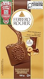 FERRERO ROCHER Premium Hazelnut, 10 Individually Wrapped Chocolates, Great for Sharing or Gifting, Milk chocolate squares (105g)