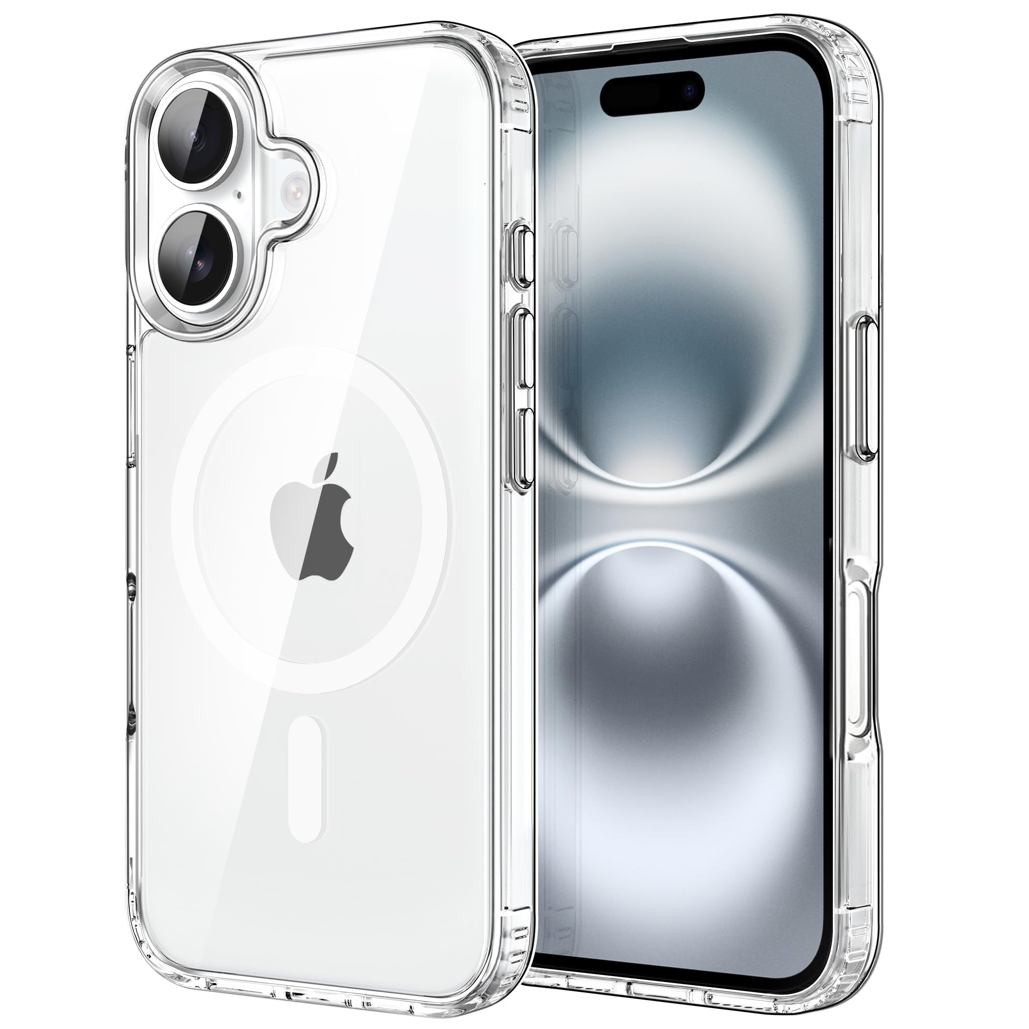 CACOE für Kameraschutzend, Kompatibel mit MagSafe, Stoßfest Kratzfest Magnetisch Rückseite Handyhülle für iPhone Case Transluzente