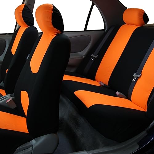 Miniatura 9 de TLH Fundas de asiento de coche beige de tela plana de 3 filas, 8 plazas, ajuste universal, accesorios para asientos de automóvil, camiones, SUV,