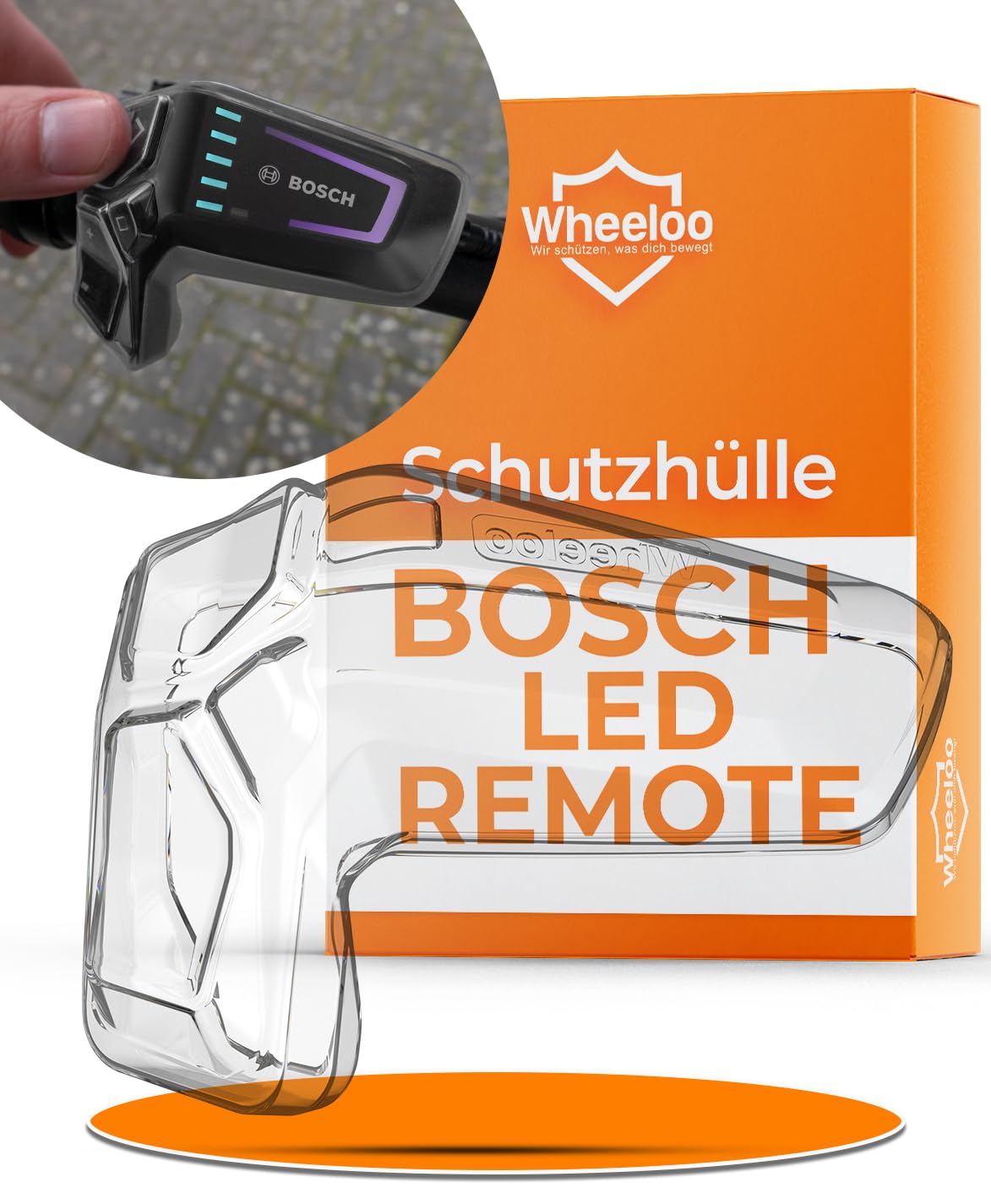 WHEELOO Schutzhülle für Bosch LED Remote I transparent & wasserabweisend I Ebike Steuereinheit Hülle kratzfest & spiegelfrei I E-Bike Schutz Cover für Smart System I Displayschutz Zubehör für E Bike