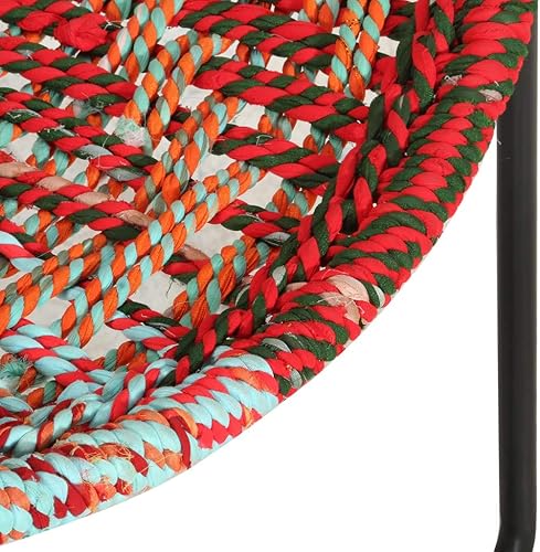 Miniatura 7 de CHARMMA Sillas de acento, silla de lectura de ocio, silla de algodón a rayas tejida a mano, tapicería, sala de estar, dormitorio, estudio, silla A,B