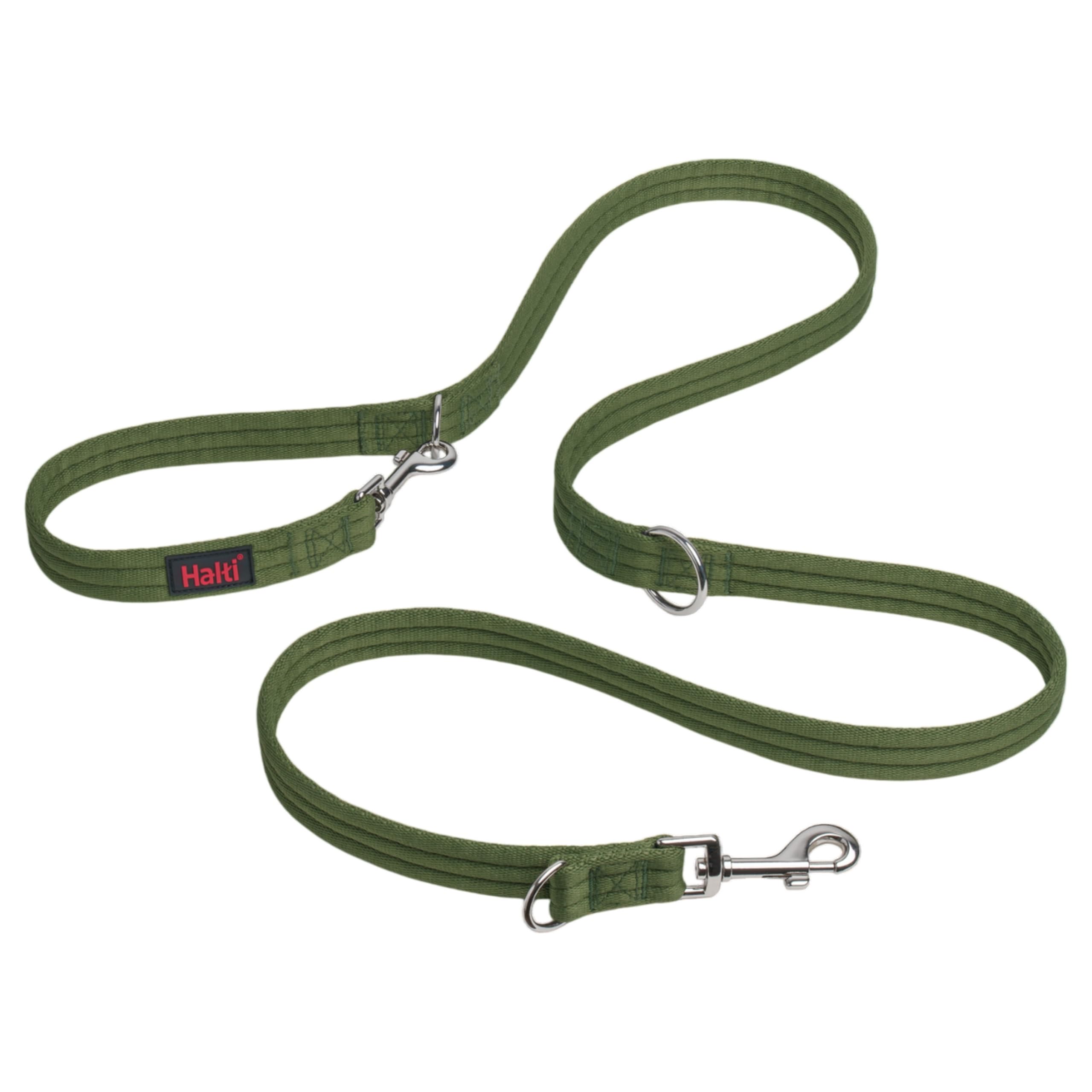 Halti Training Leash - Multifunctional Double-Ended Dog Leash, Ideal for Anti-Pulling Dog Training. Lightweight & Durable. Suitable for Medium to Large Dogs & Puppies (Size Large, Forest Green, 2m)
