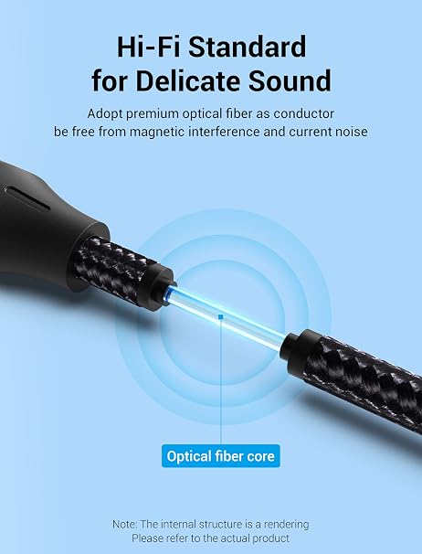 VENTION Optical Audio Cable 1m ,Digital Toslink S/PDIF Cable - Gold-Plated Connector for Soundbar, TV, PS4, Xbox, Home Cinema & Stereo Systems