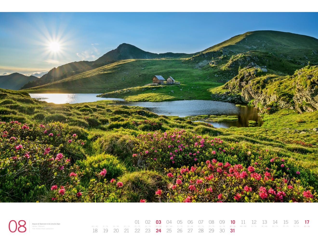 Alpen - Ackermann Gallery Kalender 2025, Wandkalender im Querformat (66x50 cm) - Großformat-Kalender / Hochwertiger Panorama-Kalender Berge und Natur