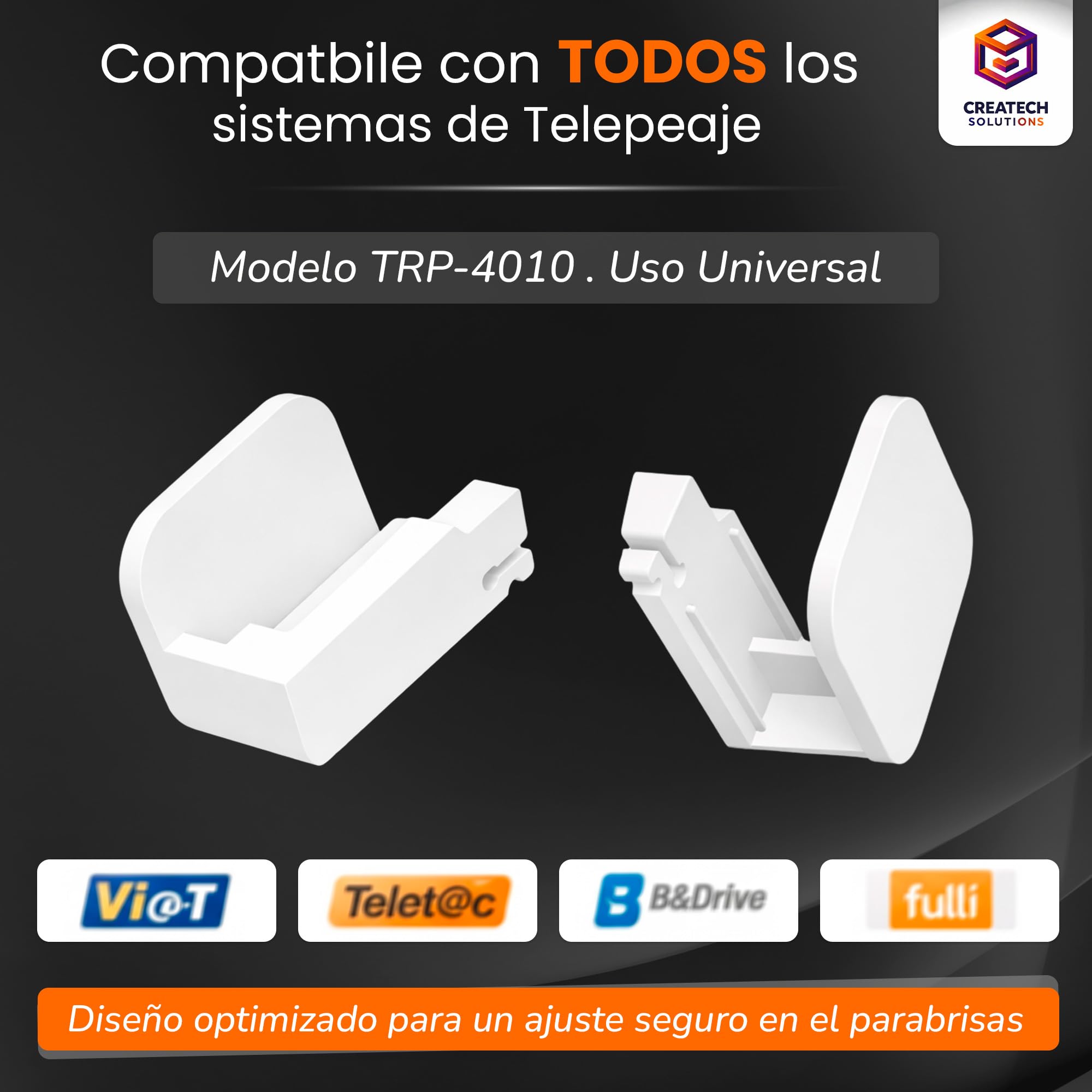 Soporte de Sujeción Compatible con Telepeaje Via-T-B&Drive-Teletac-Full-i/ Estante Para Peaje Coche Camión Moto/ Soporte Peaje Universal Compatible con Todos los Modelos TRP-4010 4Uds — view 7