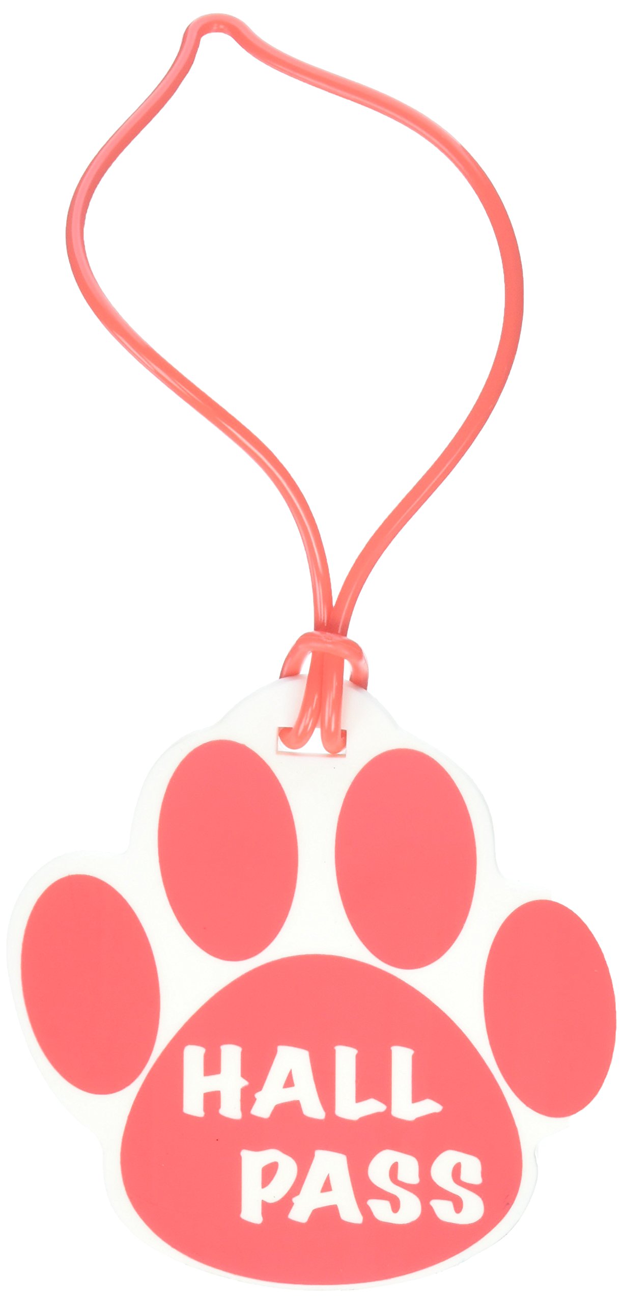 ASHLEY PRODUCTIONS Paw Hall Pass, 4"", Red (ASH10353)