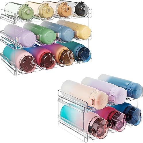 Miniatura 1 de Lifewit Organizador apilable de botellas de agua para gabinete, soporte para botellas de agua, organización y almacenamiento de despensa de cocina,