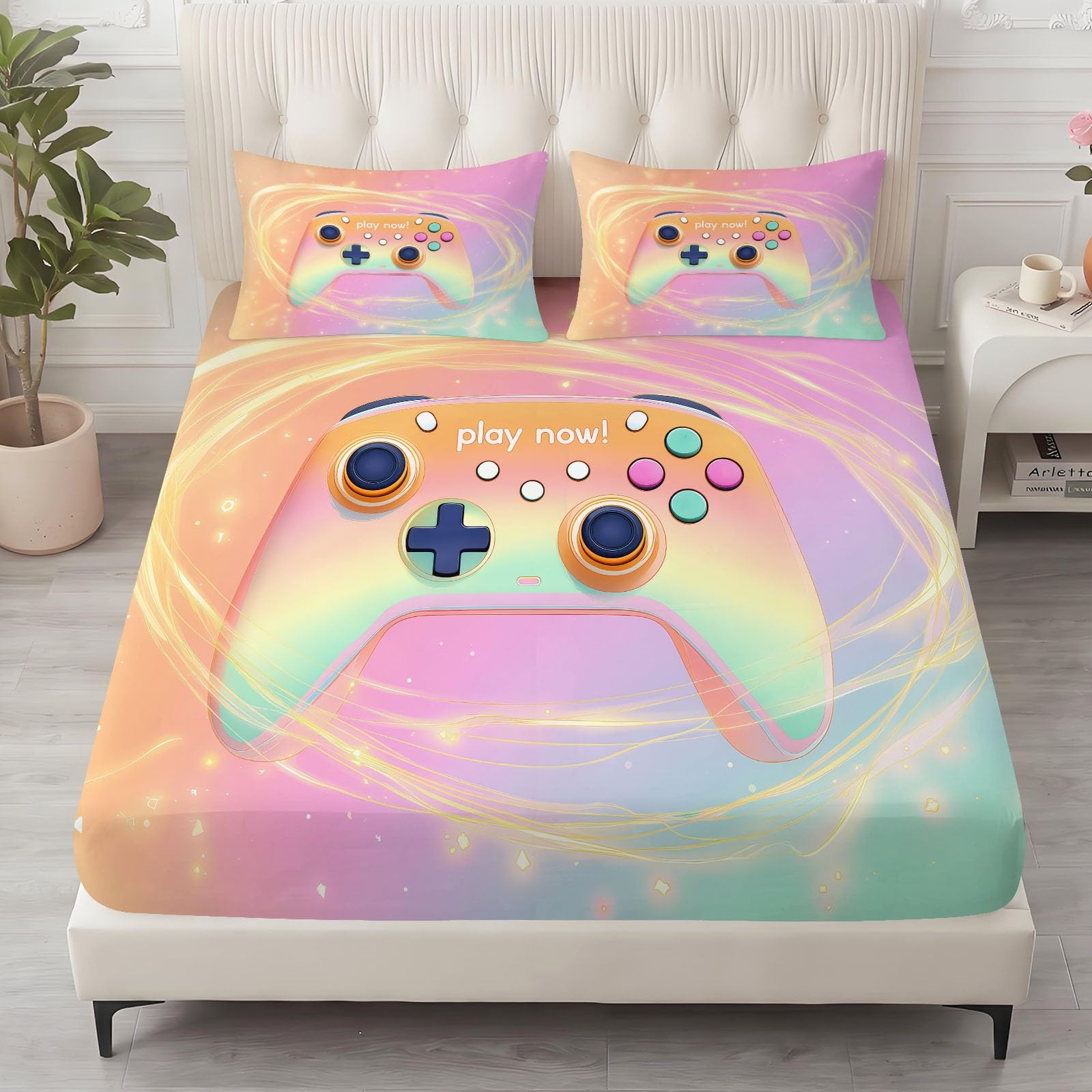 Prześcieradło King z gumką 3D Gaming Style 150 x 200 cm, prześcieradła
