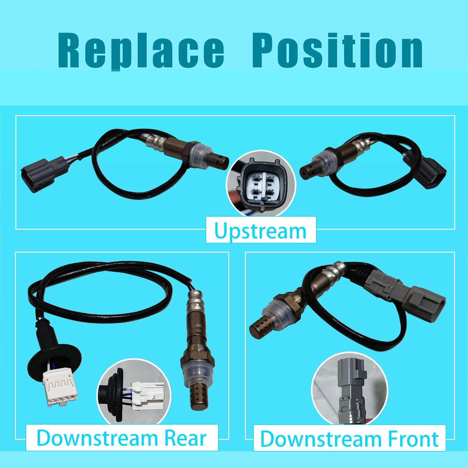 Up & Downstream 4PCS Oxygen O2 Sensor Compatible with Toyota Sienna 2004 2005 2006 04 05 06 3.3L