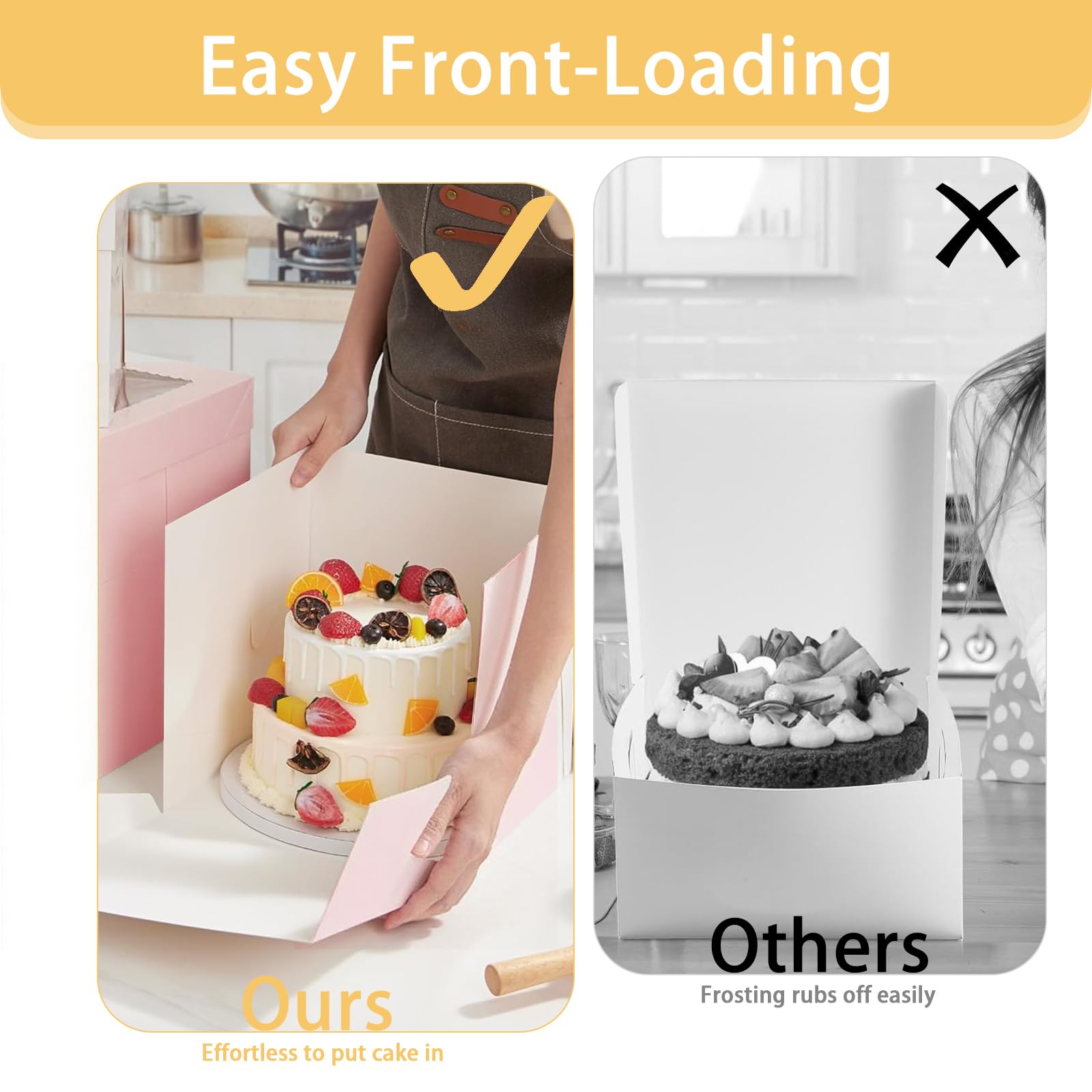 Lot De 5 Boîtes à Gâteau Avec Fenêtre Transparente - Carton 20x20x20 Cm, Pour Gâteaux Jusqu'à 8 Pouces - 6