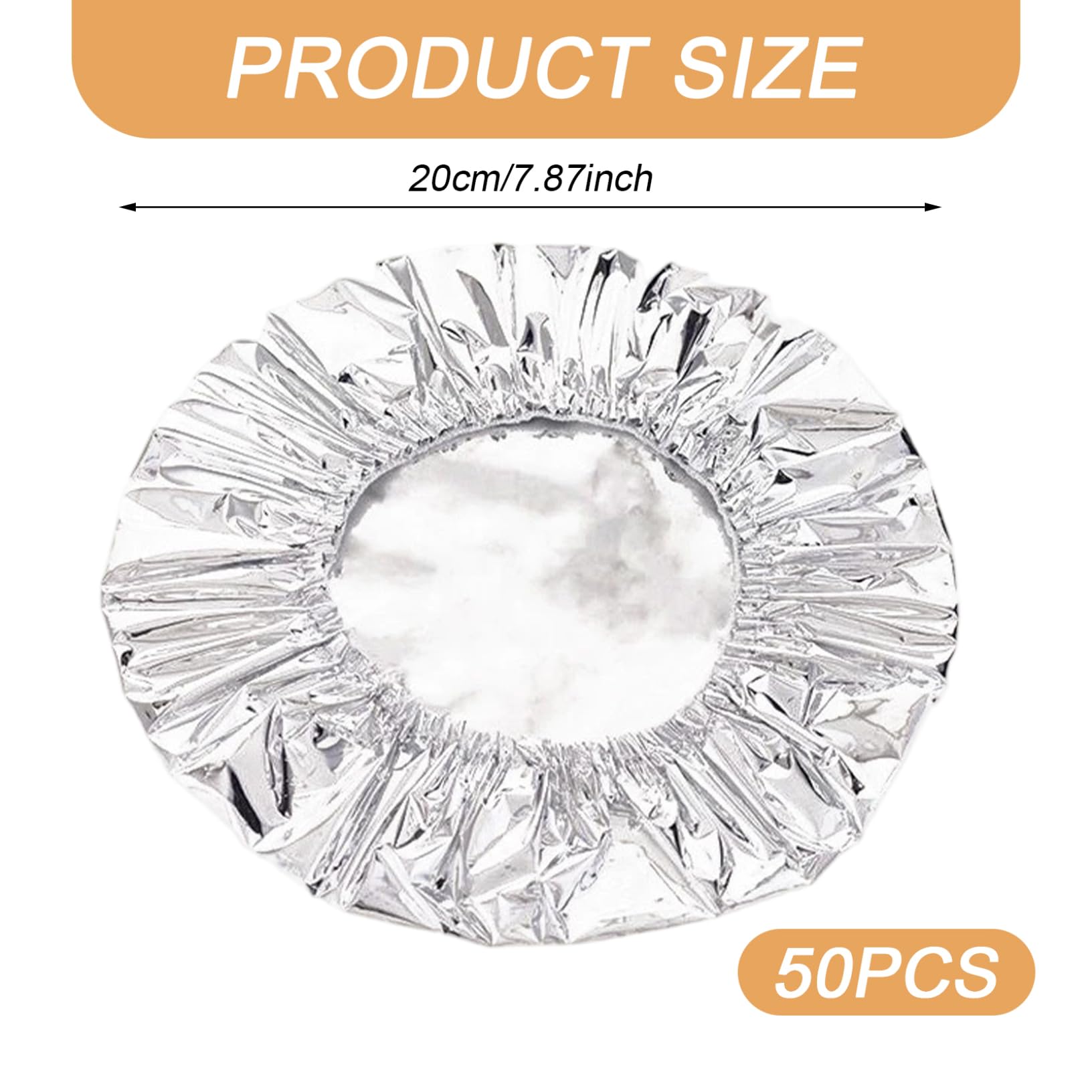 50pz Coperture per Alimenti per Esterni, Riutilizzabili, in Foglio di Alluminio, Elastiche, per Ciotole, da Cucina, per Conservare la Freschezza, Pellicola Isolante, per Asporto, Casa, Picn