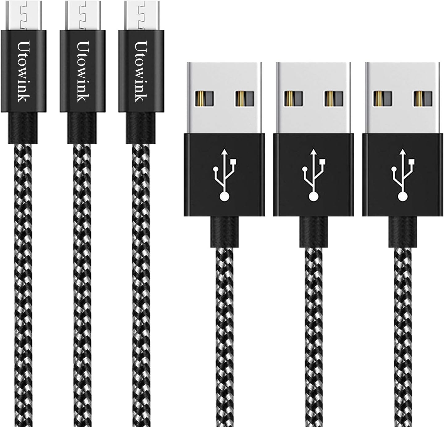 [3 Pack 2m] Micro USB Cable