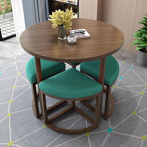 Miniatura 18 de YVYKFZD Mesa de club de sala de recepción de oficina, mesa de conferencias redonda, juego de mesa de comedor simple de cocina de café, mesas de sala