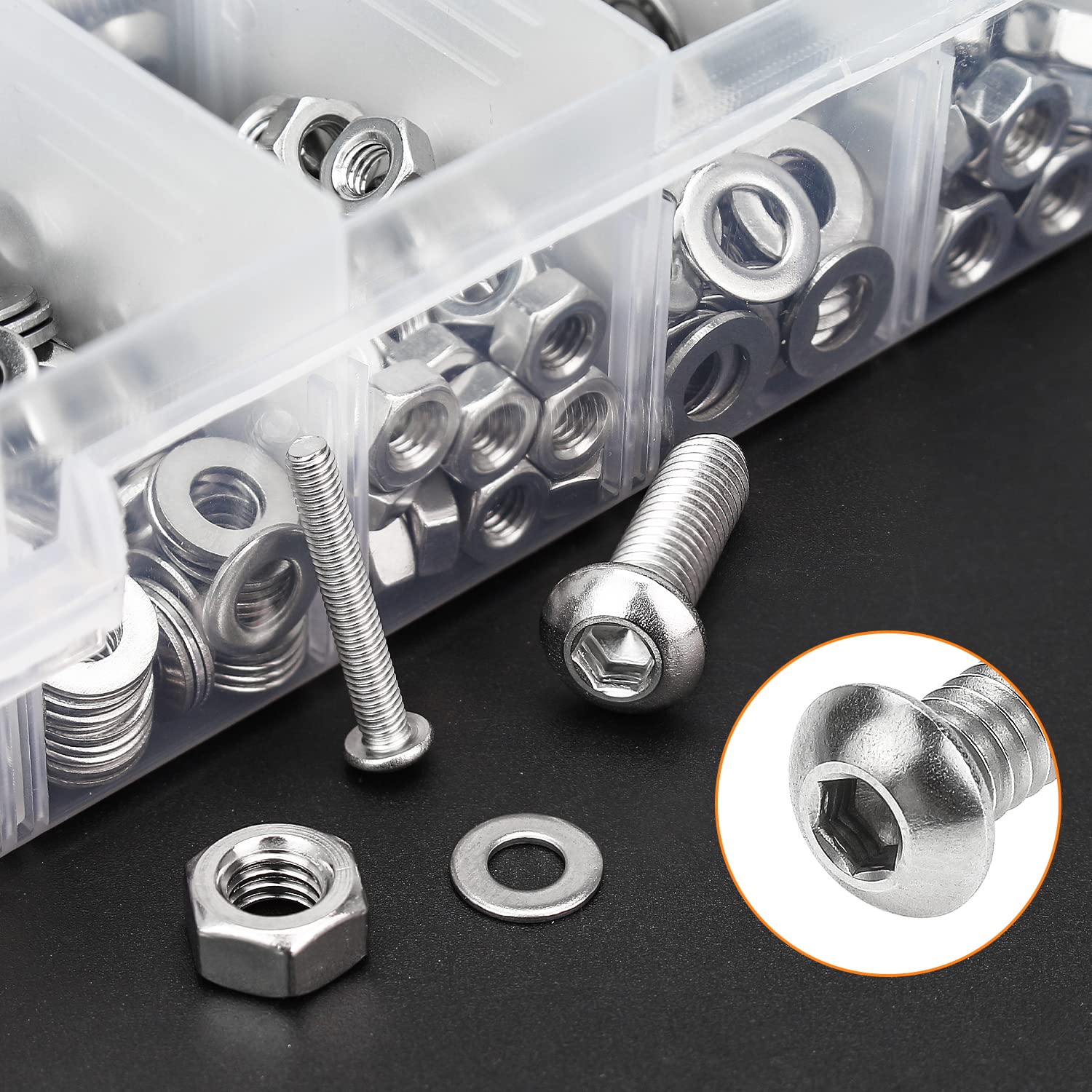Stainless Steel Screws Bolts Kit - 810 Pcs M3-M6 -7
