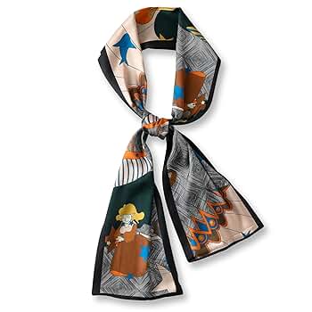 Amazon.com: YUSIWOAL Skinny Silk Scarf Women Retro Polka Dot