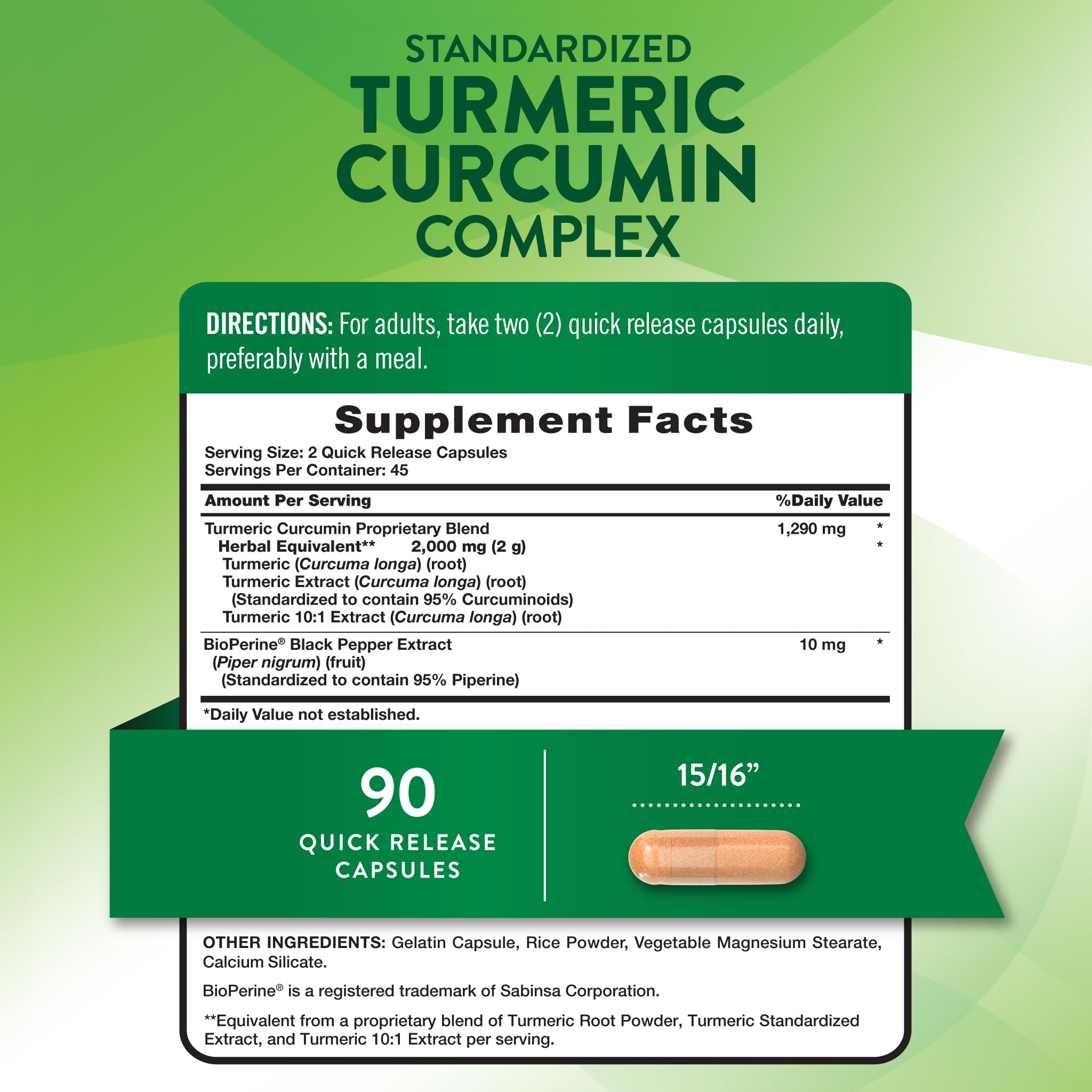 Nature's Truth Turmeric Curcumin Capsules Supplement — Amazon image 2