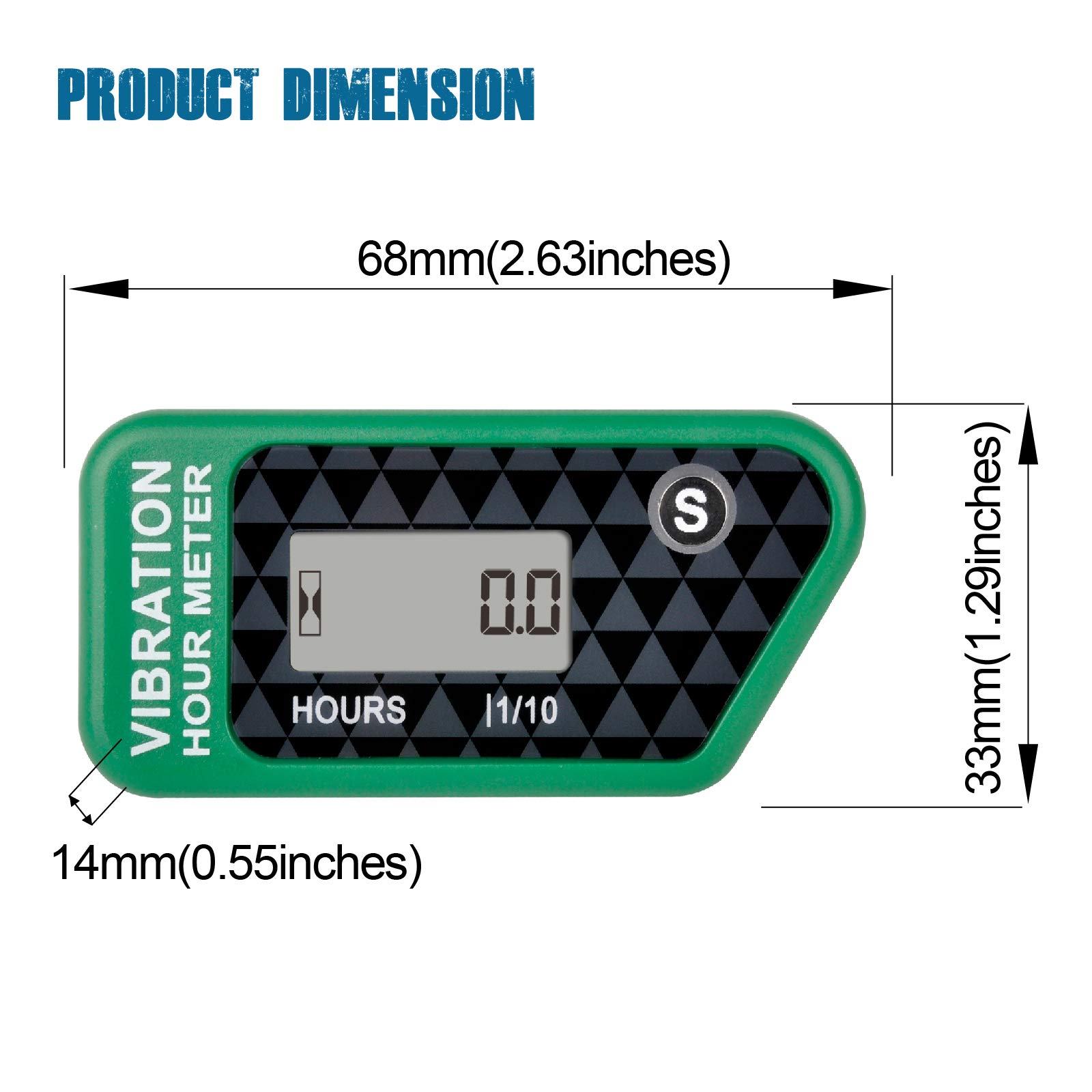 Runleader Compteur Heures Numérique Sans Fil - Vibration, IP67, Pour Moteurs