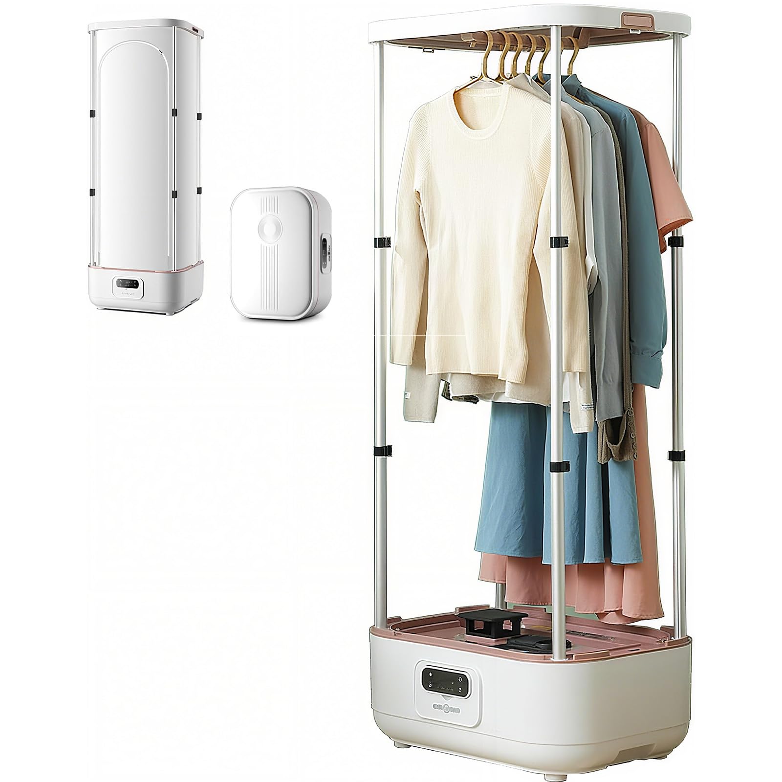 Garment Steamer, Automatic Ironing Machine,900W Mini Foldable Automatic Dryer with Remote Control，Iron with Wrinkle Removal Clip, for Clothes &amp; Fabric, One-Key Care