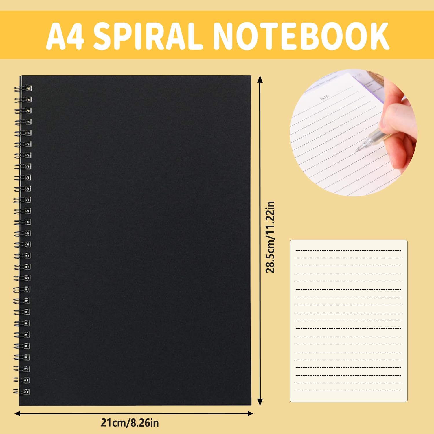 Yolistar 2 Pièces Cahier à Spirale A4 Kraft - 76 Pages Carnets Croquis Et Notes