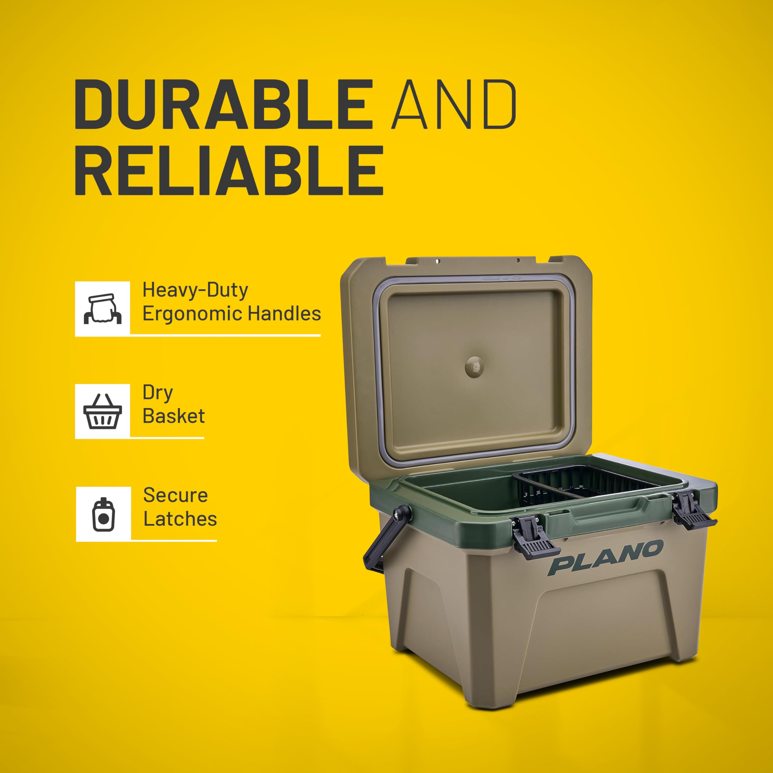 PLANO Frost Coolbox- Medium 20 Liter5 Day Ice Inland Green, Cooler, Ice Chest, Przenośna Chłodziarka, Izolowana Chłodziarka, Chłodziarka Kempingowa, Chłodziarka Piknikowa, Chłodziarka do Napojów