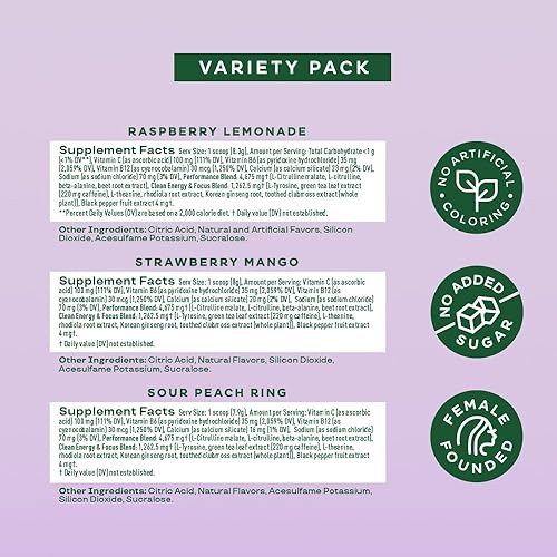 Miniatura 3 de Bloom Nutrition Polvo de alta energía para antes del entrenamiento para mujeres, polvo de cafeína natural de extracto de té verde, con beta alanina,