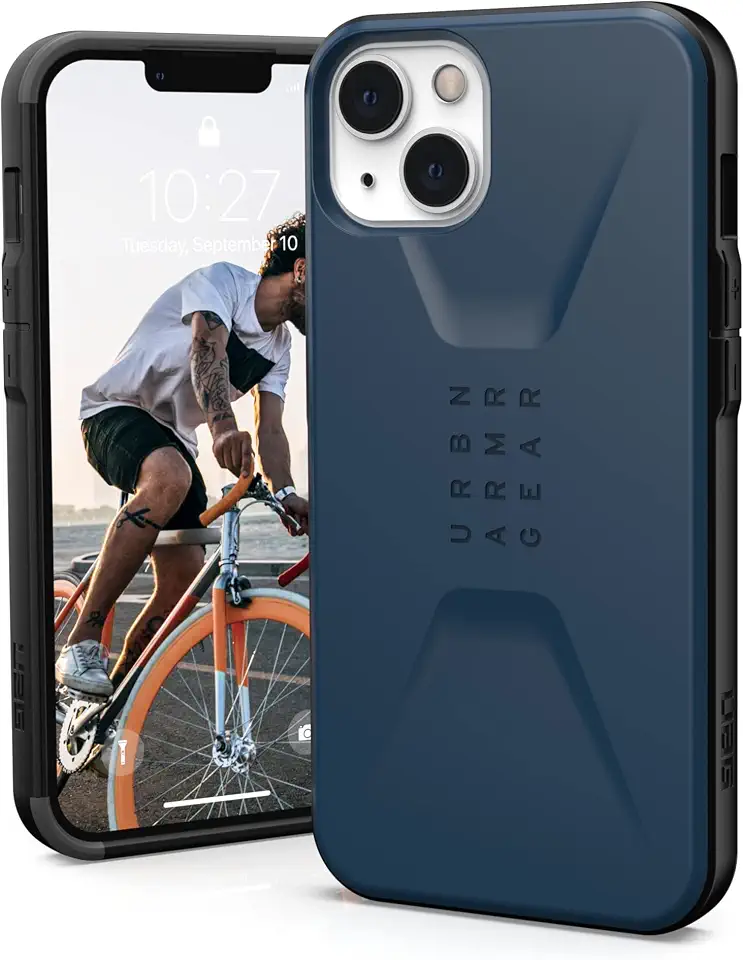 UAG Designed for iPhone 13 Case Blue Mallard Sleek Ultra-Thin Shock-Absorbent Civilian Protective Cover, [6.1 inch Screen]