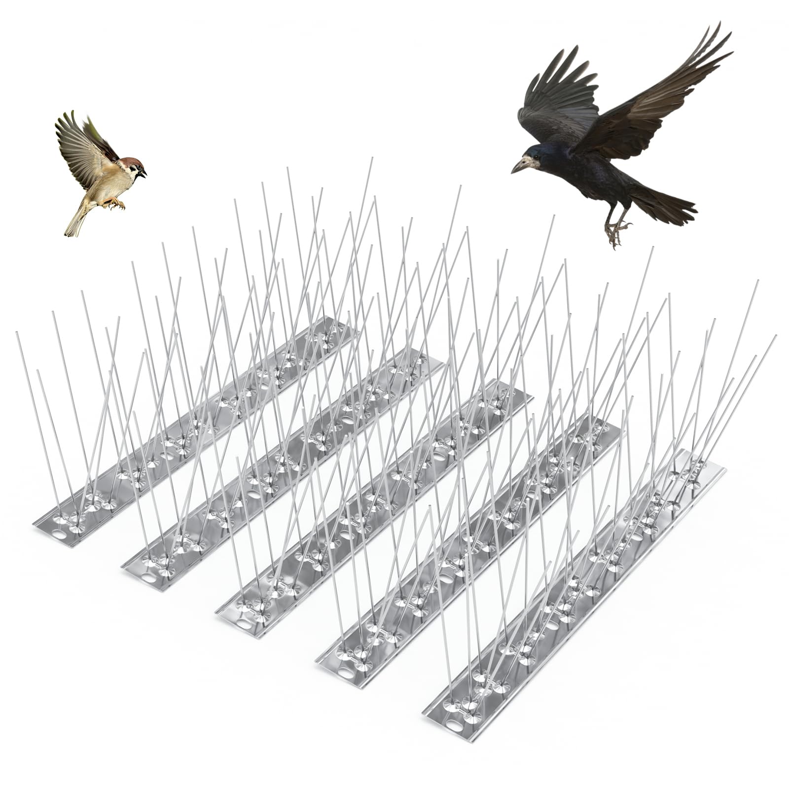 Piques pour oiseaux en acier inoxydable de 4,9 m pour éloigner les pigeons du balcon