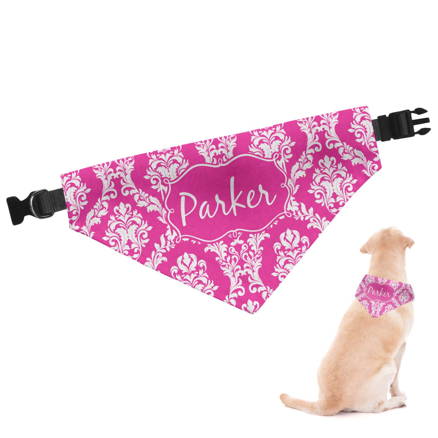 RNK Shops Personalized Moroccan & Damask Dog Bandana - XLarge