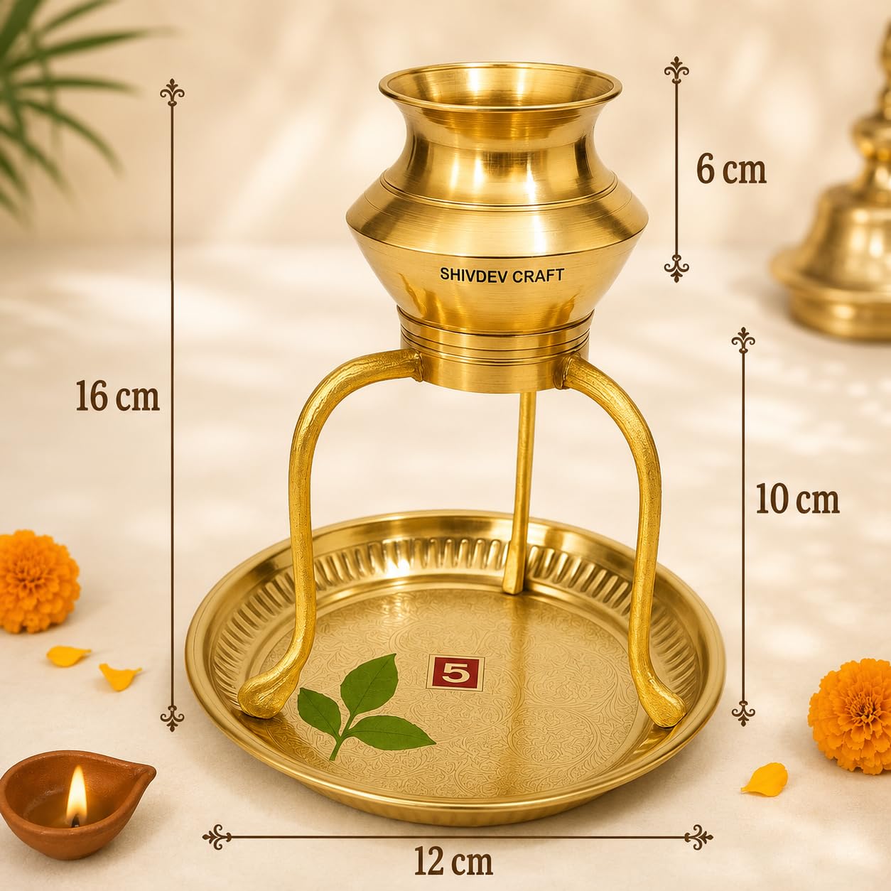 Brass Shivling Abhishek Stand - Puja Thali Set -2 Brass Shivling Abhishek Stand - Puja Thali Set -2