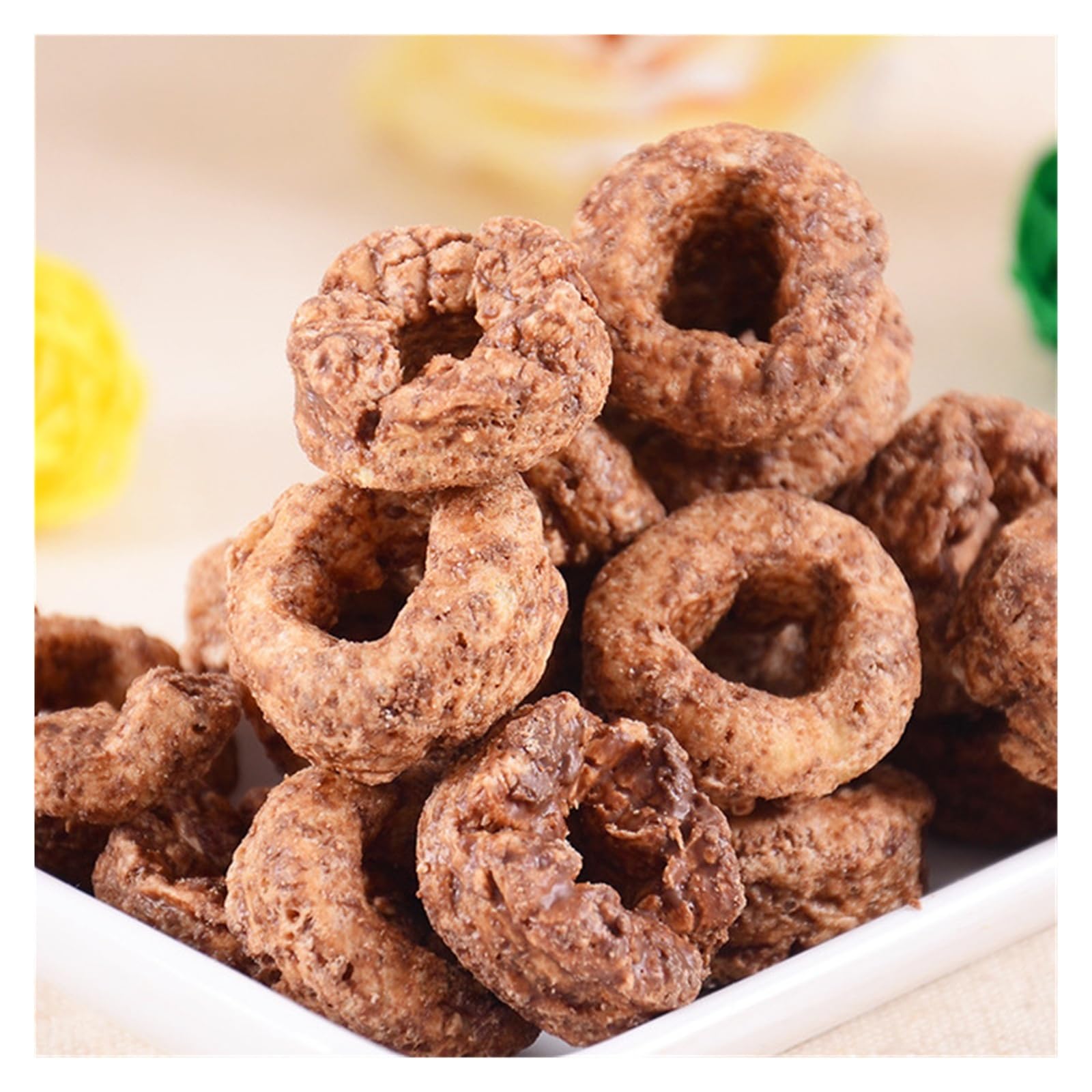 Snack de donut de chocolate (45 g), con un rico y suave sabor a cacao y una textura dual que es a la vez crujiente y esponjosa(7bag)
